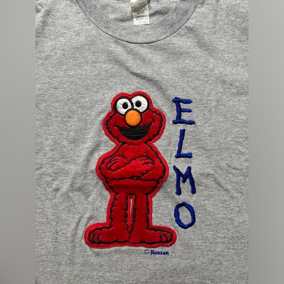 Vintage 90s Elmo Sesame Street Single Stitched T Shirt Grey  XL - Picture 2 of 5